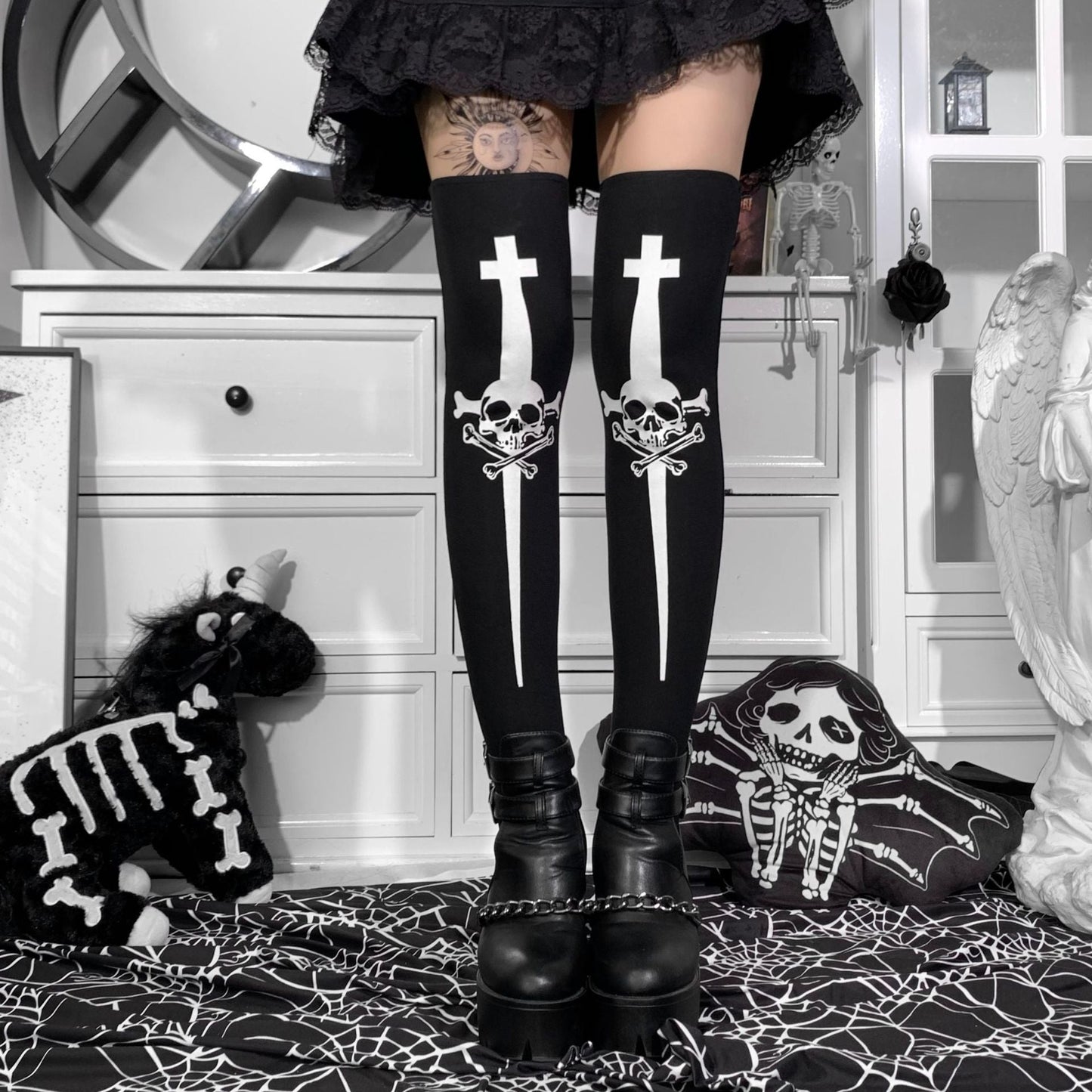 Halloween Skull Cosplay Stockings C01234