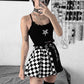 Square Patchwork Mini Skirt 