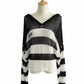 Loose Knitted Stripped Top 