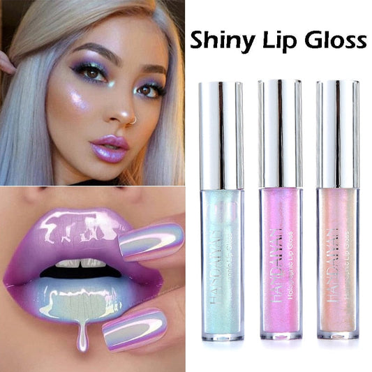 Waterproof Glitter Liquid Lipstick Crystal Glow Laser Holographic Lip Gloss Tint Mermaid Shiny Pigment Lipgloss