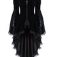 Women Lace Patchwork High Low Dress Gothic Style Medieval Dress Halloween Witch Dress