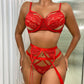 Steel ring lace stitching nightclub sexy lingerie set