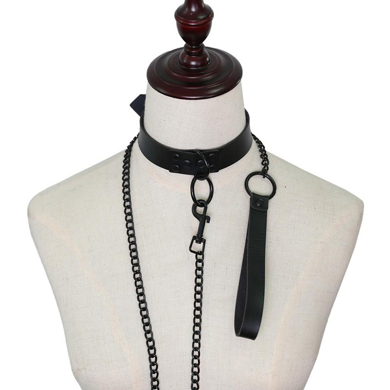 Choker For Women and Men / Goth Black Sexy Metal Chain Slave Bondage Collar Necklace