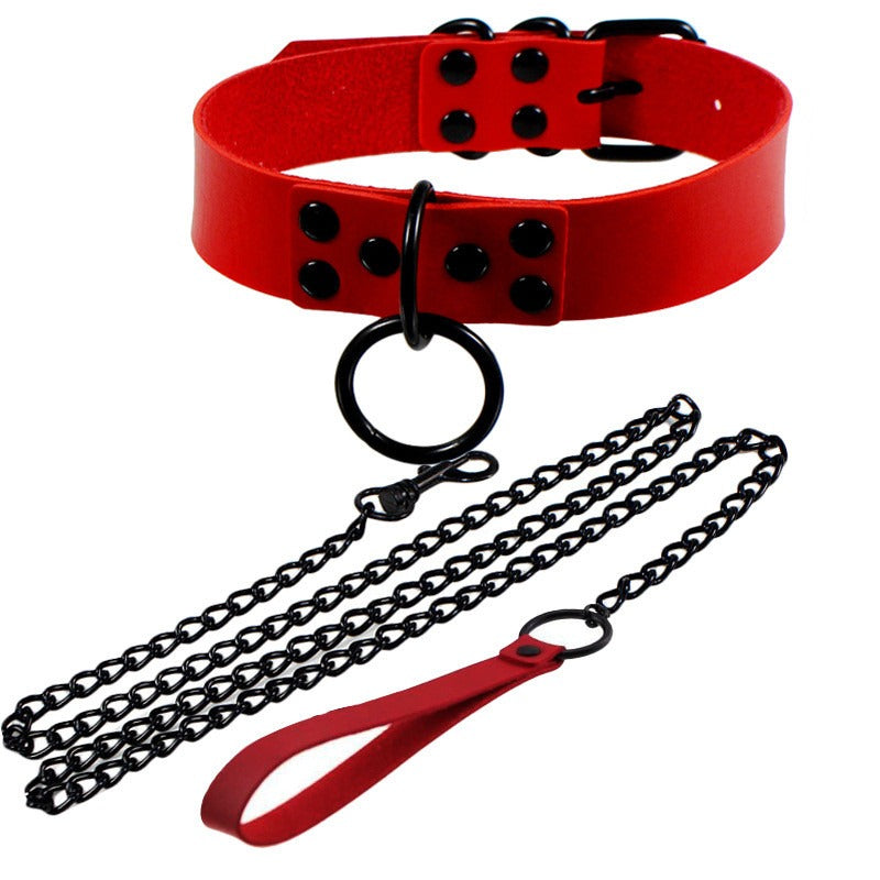 Choker For Women and Men / Goth Black Sexy Metal Chain Slave Bondage Collar Necklace
