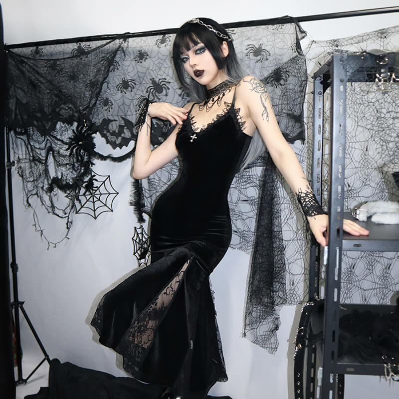Goth aesthetic gored dress ah0152