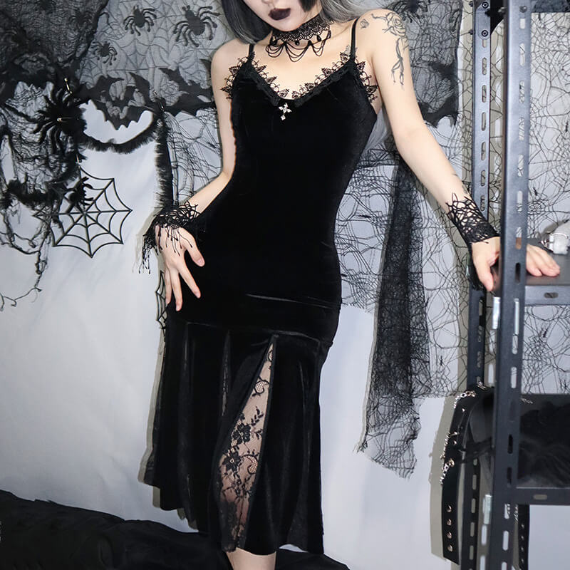 Goth aesthetic gored dress ah0152