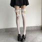 Diamond bow lace gothic lolita fishnet stockings c0034