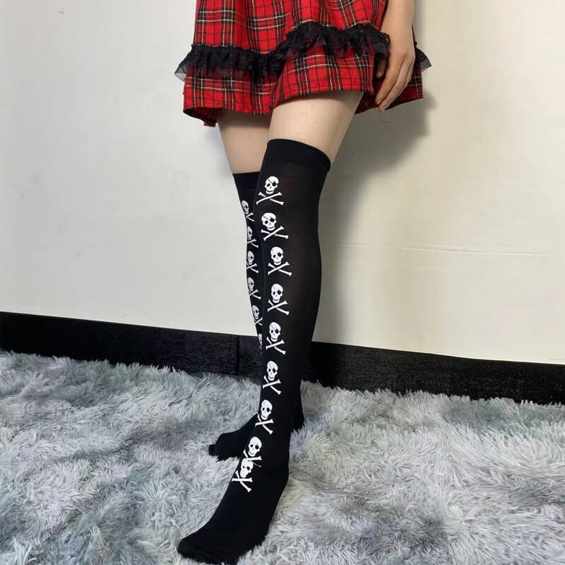 Spicy girl y2k skulls stockings