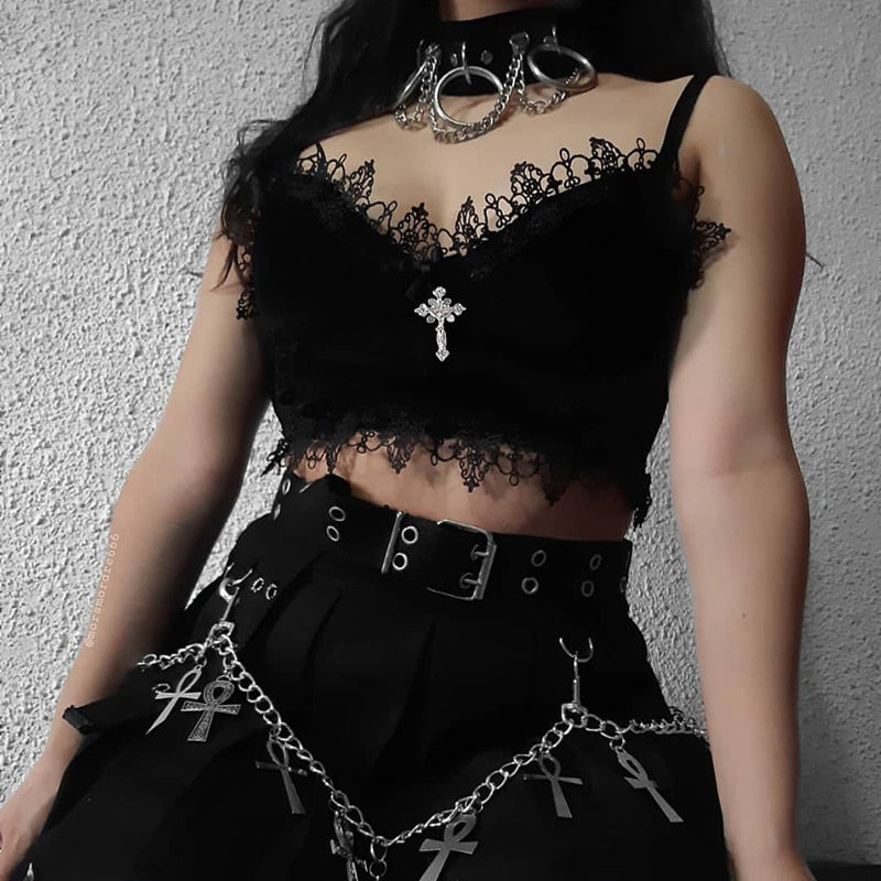 Witchy Clothing Cross Vintage Velvet Top Gothic Clothing