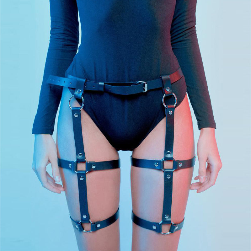 Women Body Harness Fashion / Sexy Garter Belt Bondage / Gothic High Waist Fetish Suspender Bondage